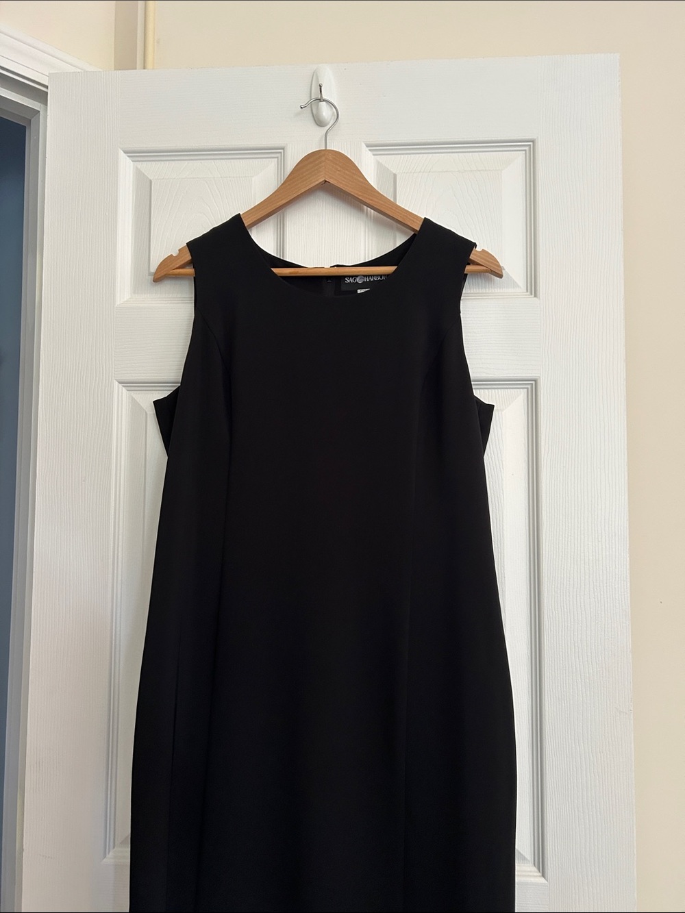 Vintage Sag Harbor Black Sleeveless Midi Dress, 14
